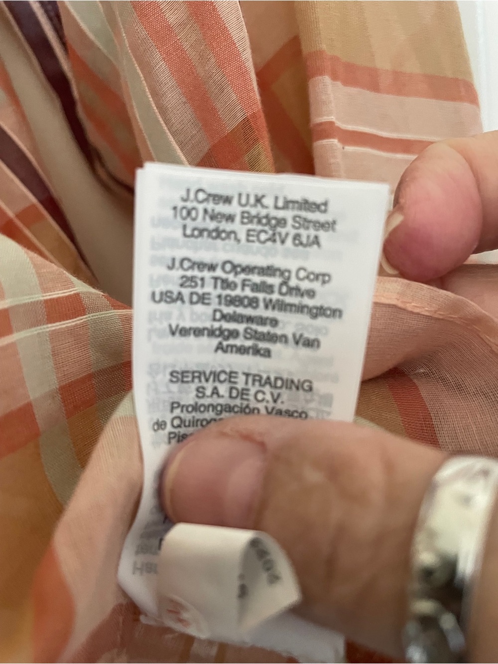 Madewell Peach Plaid Ruffle-Neck Blouse - Picture 7 of 10